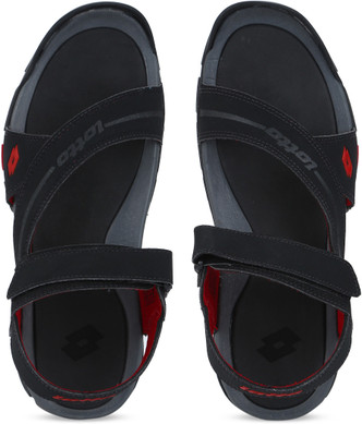 lotto printed sling black sports sandals