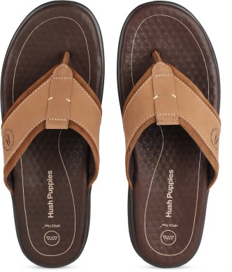 hush puppies men's rebound leather flip flops thong sandals