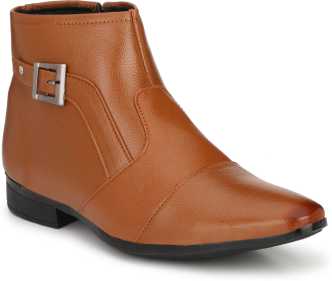 Brown High Neck Shoes Leather