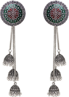 Subharpit Double Designer Hanging Traditional Metal Jhumki Earring for Woman /& Girls