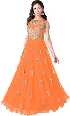 orange long frock