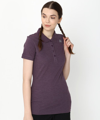 reebok polo shirts womens purple