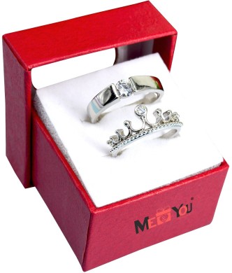 Rose  Romantic RED PROMISE ENGAGEMENT RING Heart Shaped Jewelry Gift Box stem