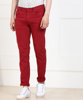 Maroon Mens Jeans - Buy Maroon Mens 