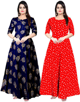 red long frock online