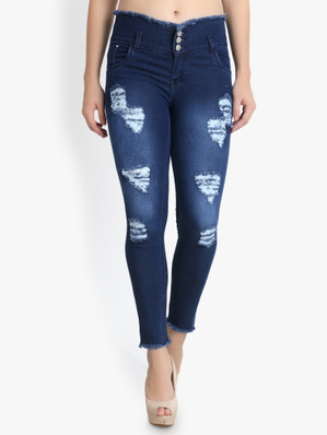High Waisted Ripped Jeans - Buy High 