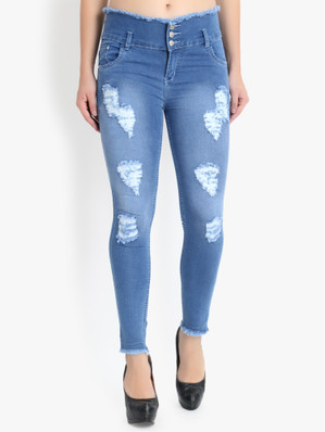 High Waisted Ripped Jeans - Buy High 