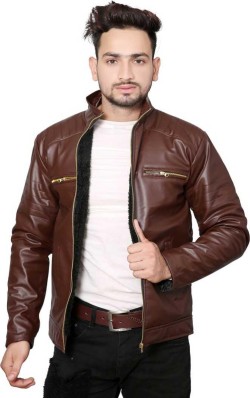 chocolate colour leather jacket