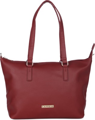 caprese burgundy solid shoulder bag