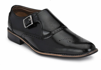 sir corbett black synthetic leather formal shoes