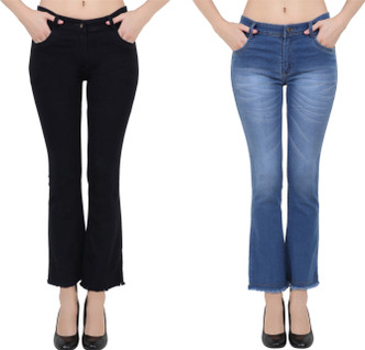 New Womens Flare Bell Bottom Denim Pants High Waist Slim Bootcut Jeans Trousers/&