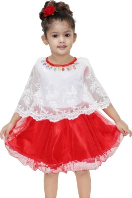 Girls Short Sleeves Cotton Dress Blue Red 3 6 9 12 18 Month 3 4 5 6 7 Years