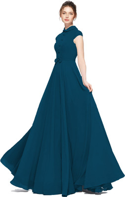round neck gown