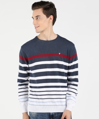 New Mens V Neck Jumper Long Sleeve Knitted Top Soft New Pullover Sweater Stripe