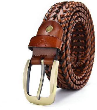 New Rare Tri Gold tone plated braided metal belt buckle belt 24/" small waist