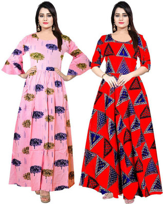 red long frock online