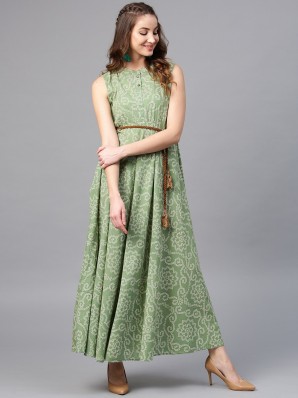 aks green maxi dress