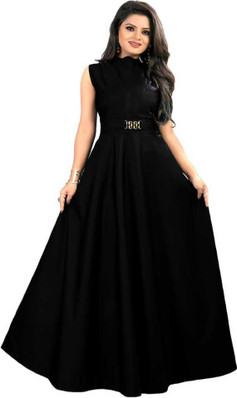 black colour simple gown