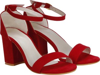 red heel sandals