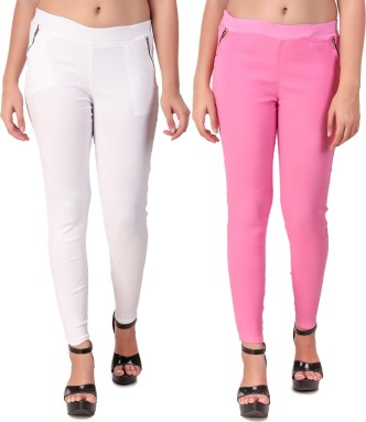 womens pink jeggings