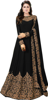 black gown with dupatta