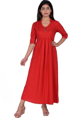 red maxi dress flipkart