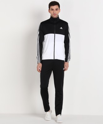 black and white adidas tracksuit mens