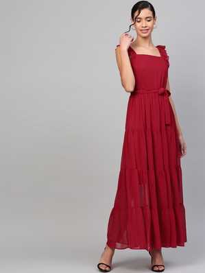 Red Maxi Dresses Buy Red Maxi Dresses Online At Best Prices In India Flipkart Com