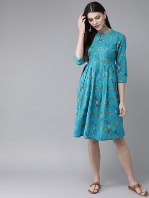 blue n white dress