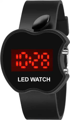 smc black digital led watch