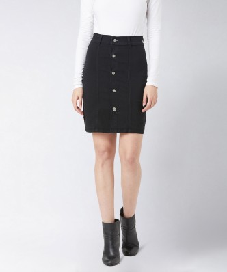 black jean skirt
