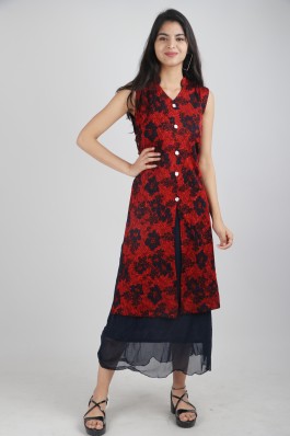 red maxi dress flipkart