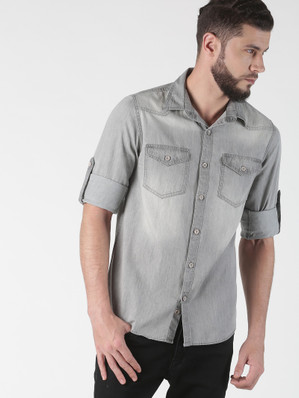 grey jeans shirt