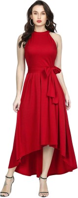 red maxi dress flipkart