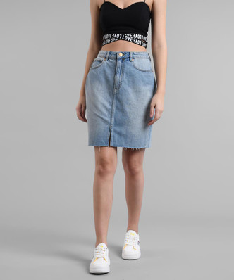 mid length denim skirts 50