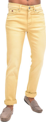 mens yellow jeans