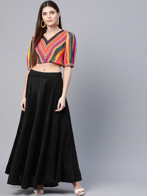 crop top with long skirt flipkart
