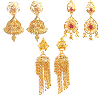 3 Gram Gold Earrings - Buy 3 Gram Gold 