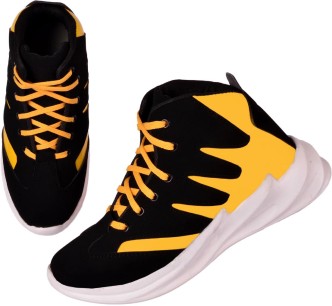 Canvas Print Sneakers For Men US Size: 5-14 Yellow Color Men's High Tops Shoes Mens Shoes Sneakers & Athletic Shoes Hi Tops Modern Minimalist Best Men's High Top Sneakers Yellow Shoes 