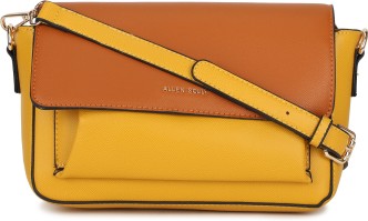 allen solly mustard yellow handbag