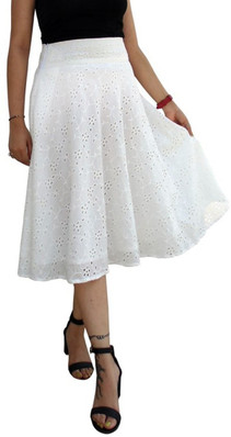 white full skirt knee length