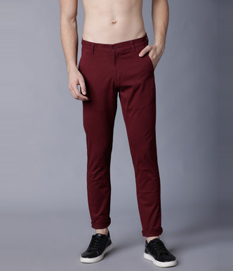 Maroon Mens Trousers - Buy Maroon Mens 