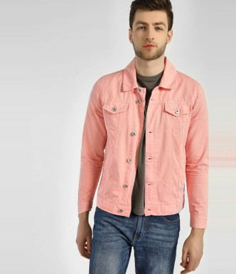 peach colour denim jacket