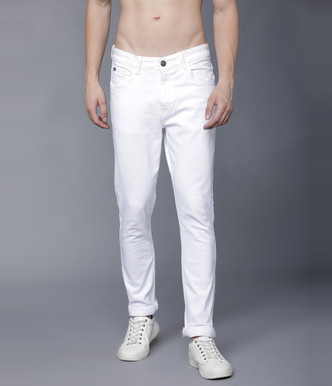 bluish white jeans