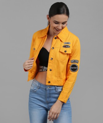 mustard colored jean jacket