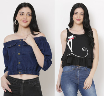 Denim Crop Top - Buy Denim Crop Top 