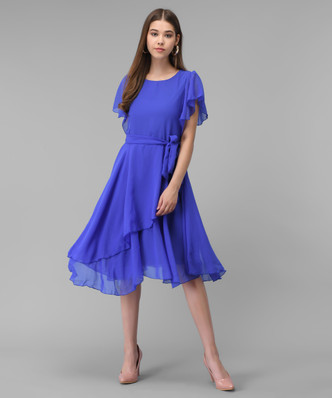 blue and white dress for ladies