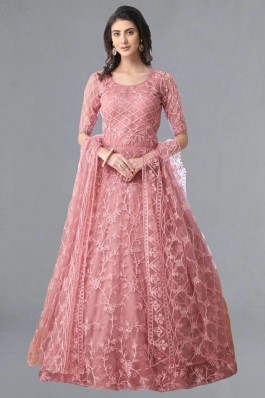 dark pink colour gown