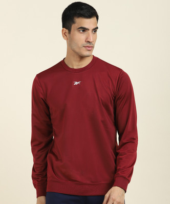 reebok full sleeve solid men sweatshirt