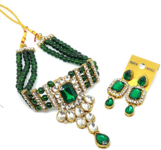 green jewellery set flipkart